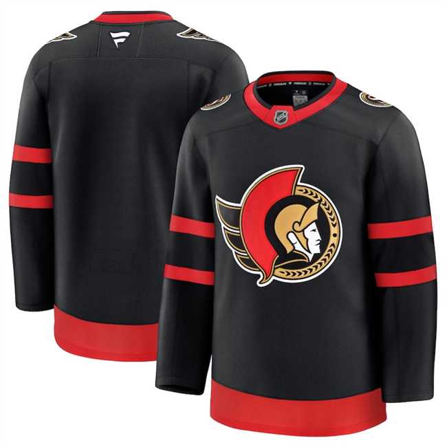 Men%27s Ottawa Senators Blank Black 2024-25 Home Stitched Hockey Jersey Dzhi